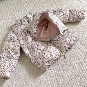 H&M Floral Puffer Coat 4T
